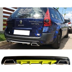 Resim Renault Megane 2 Sw Sarı Difüzör Çiftli Kare Egzoz Görünümlü D Tip Difizör 2002 - 2009 