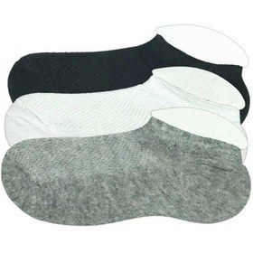 Resim 3 Adet Çocuk Sneaker Patik Çorap Siyah Beyaz Gri Çok Renkli 
