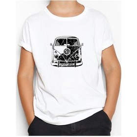 Resim Volkswagen Van Bw Beyaz Çocuk Tişört Beyaz 