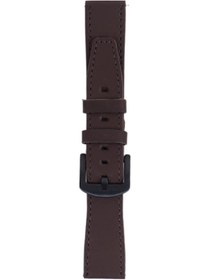 Resim Fro Lw38-43 20 Mm Hakiki Deri Düz Kahve Kordon Siyah Toka 