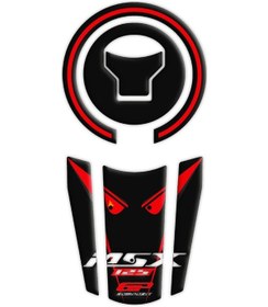 Resim GP Kompozit Honda MSX125 2012-2018 Uyumlu Tank Pad Seti Siyah-Kırmızı 