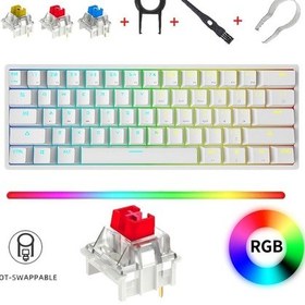 Resim K-620 Ayrılabilir Type-c Kablolu Red Switch Hot Swap Mekanik Klavye 