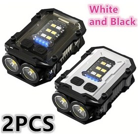 Resim Hightower 2 Adet Beyaz Siyah Taşınabilir Çok Amaçlı Anahtarlık Mini Led El Feneri 