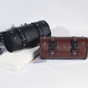 Resim Evrensel Retro Ön ve Arka Motosiklet Çantalı, Araba Başlığı Çantası, Kuyruk Çantası, Bisiklet Alet Cebi Yuvarlak Yan Paket 