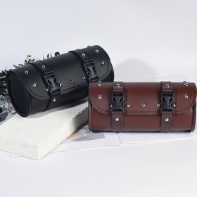 Resim Evrensel Retro Ön ve Arka Motosiklet Çantalı, Araba Başlığı Çantası, Kuyruk Çantası, Bisiklet Alet Cebi Yuvarlak Yan Paket 