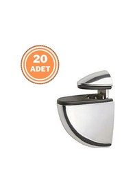 Resim 20 Adet Pelikan Cam Raf Tutucu Etejer Parlak Krom Metal Kırılmaz 