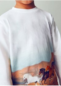 Resim Mayoral Ekru Erkek Çocuk Baskılı Uzun Kollu T-shirt 4094 Ekru 
