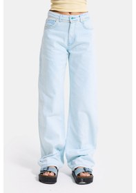 Resim Itsbasic Kadın Bebe Mavi 3s6-103 Loose Fit Özel Yıkama Tasarım Denim Jean 