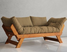 Resim WOODESK ADALAR MASİF AHŞAP KANEPE, TİK-CAMEL RENK 