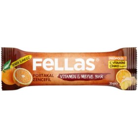 Resim FELLAS Portakallı ve Zencefilli Vitamin & Meyve Bar 35g 
