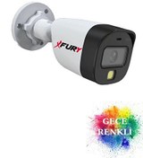 Resim Gece Renkli 5 MP Lens 1080P Full HD AHD Güvenlik Kamerası Ultra Led Renkli Gece Görüş Kamera Fury