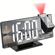 Resim USB Güçlü, Sıcaklık Gösterge Li, 360° Dönebilen Dijital Proje Alarmlı Saat, Ev, Ofis, Yatak Odası, Oturma Odası Dekoru İçin İdeal (Pil Dahil Değil), Saat Duvar Saati Oturma Odası 