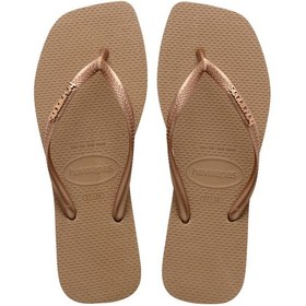 Resim Havaianas Square Logo Metallic Rose Goldrose Gold Pembe Altın Kadın Terlik PEMBE Pembe 