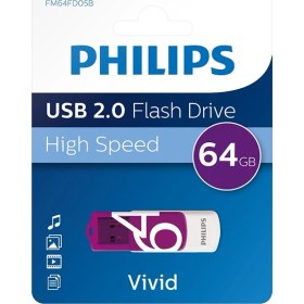 Resim Verto Phılıps FM64FD05B, 64GB, USB 2.0, Vivid, Mor, Flash Disk 