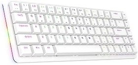 Resim Rampage REBEL Beyaz Low Profile RED SWITCH US Layout Rainbow Mekanik Gaming Oyuncu Klavye 