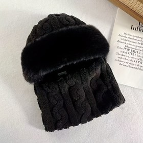 Resim Kadın Kış Şapka ve Atkı Seti - Rahat Polar Astarlı, Rüzgar Geçirmez, Sıcak Kazak, Peluş Sahte Kürk Detaylı, Siyah, Sonbahar ve Kış için Mükemmel, Elde Yıkanabilir, Kış Aksesuarları | Peluş Sahte Kürk Detaylı | Hafif Şapka, Kürkli Erkekler, Kış Şapkası Kadınlar, Kış Şapkası Kadınlar Sonbahar/Kış 