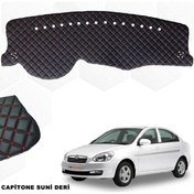 Resim caraks Accent Era Uyumlu Ön Göğüs Halısı Suni Deri 1. Kalite Siyah-kırmızı 