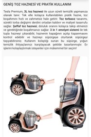 Resim Arnica Turbo Başlıklı Premium Torbasız Süpürge, HEPA 13 Alerjik Filtreli Ultra Sessiz, 3L Geniş Hazne 