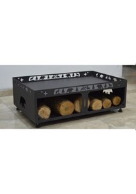 Resim Fs-107-d Doğa Desenli 60 90 Odunluklu Lazer Kesim Soba Altlığı 