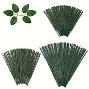 Resim 50/100 adet Plastik Kaplı Demir Çiçek Sapı Yapay Hortensia Gül Paeonia Çiçek Başlığı Çubuk Çubuk Düğün Dekorasyon Aksesuarları 