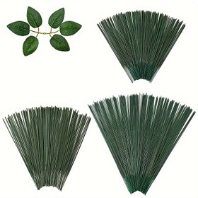 Resim 50/100 adet Plastik Kaplı Demir Çiçek Sapı Yapay Hortensia Gül Paeonia Çiçek Başlığı Çubuk Çubuk Düğün Dekorasyon Aksesuarları 