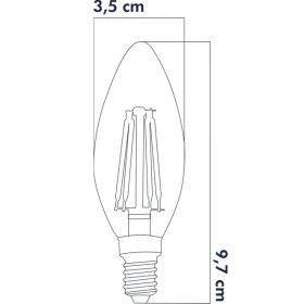 Resim Heka 3 Renkli LED Filament Rustik Ampul 6W E14 C35 