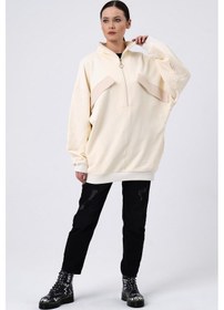 Resim Alexander Gardi ALEXANDERGARDI SÜS CEPLİ OVERSİZE SWEATSHIRT (B22-398A) 