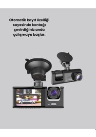 Resim Üç Kameralı Araç Kamerası Full Hd 1080p Ön + Hd İç/arka - 