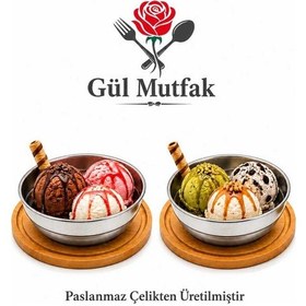 Resim Gül Mutfak Dondurma Ve Çerez Kasesi Sunumluk Çok Amaçlı 10 Cm Paslanmaz Çelik 18/10 Diğer 
