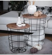 Resim Tel Saklama Sepetli Zigon Metal Orta Sehpa 2’li 