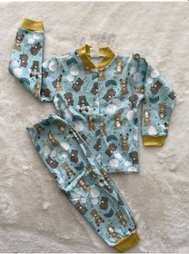 Resim Balonlu Ayı Pijama Takımı Yeşil 