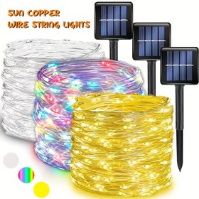 Resim Güneş enerjili LED Noel Ağacı Dize Işıkları, 50-200 Boncuk, Ayarlanabilir, Güneş Şarjı, Nikel Pil, Bahçe Düğün Süslemesi için Yeni 2025 Model, Dış Mekan Aydınlatması, Bahçe Işıkları 