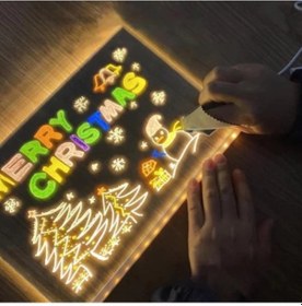 Resim Dodes Led Aydınlatmalı Yazı Ve Çizim Tahtası - Büyük Boy 30x20 Cm Çok Renkli 