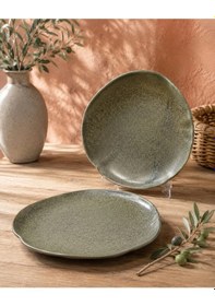 Resim 2'li Adelfa Tone Oval Plate 30 Cm Kahvaltılık Sunum Tatlı Sunum Pasta Servis Gourmet Sunum Çok renkli 