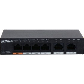 Resim Dahua Pfs3006-4gt-60-v2, 4 Port, Gigabit, Poe 60w, 2 Port Uplink, Yönetilemez, Masaüstü Switch 