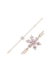 Resim Gümüş Rose Pembe Lotus Çiçeği Kadın Bileklik Rose 
