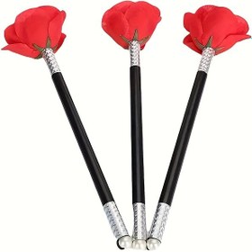 Resim Sahne Performansı Sihirli Çubuğu Gül Eser, Siyah Elde Taşınabilir Sihirli Çubuk, Cadılar Bayramı Gösterisi Sihirli Gimmick, Parti Prank Aksesuarı. 