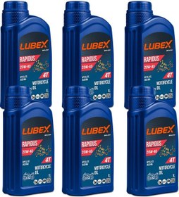 Resim Lubex Rapidus 20W-40 1 L 4 Zamanlı Motosiklet Yağı (6 Adet) 