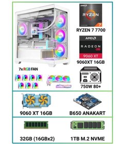 Resim RAMTECH RAQUEST X10 Ryzen 7 7700 32Gb Ram 1TB M.2 SSD 9060xt 16Gb Hazır Sistem Oyuncu Bilgisayarı 