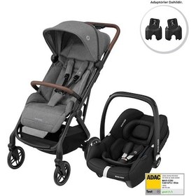 Resim Maxi-cosi Soho-cabriofix İ-size Ana Kucaklı Ultra Kompakt Seyahat Sistem Bebek Arabası Grey-black 