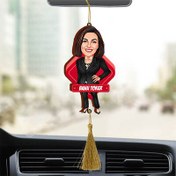 Resim Siyah Takım Elbiseli Kadın Araba Süsü 
