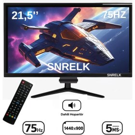 Resim Snrelk 21,5" Sesli Dahili Hoparlör 12V (Kumandalı) Geniş Ekran 75 Hz 5ms (Vga,hdmı) LED Monitör 