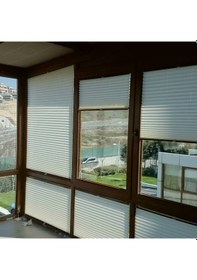 Resim Açık Gri 09-14 Plise Perde - Katlanır Cam Balkon Perdesi Açıkgri 