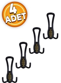 Resim Badem10 Seçil Portmanto Vestiyer Portmanto Duvar Askısı Dolap Elbise Askılığı Mat Siyah Askılık ( 4 Adet) 