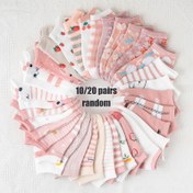 Resim 10/20 Çift Kızlar için Pembe Çiçek Desenli Ayak Bileği Çorapları - Prenses Tarzı, Rahat ve Rahat Orta Baldır Çorapları, Günlük Giyim, Tüm Mevsimler İçin, Rastgele Tasarımlar, Sevimli Çoraplar, Oynak Çorap Desenleri, Gençler İçin 