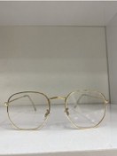 Resim Altın Beşgen Mavi Işık Filtreli Unisex Gözlük 3548 