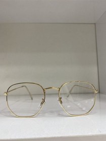 Resim Altın Beşgen Mavi Işık Filtreli Unisex Gözlük 3548 