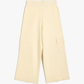 Resim Koton Basic Bol Paça Pantolon Kargo Cep Detaylı Bej 5wkg40001at Ekru 