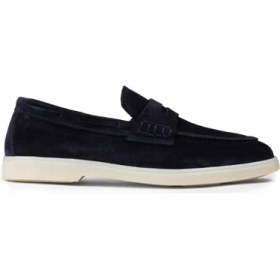 Resim Deery Erkek Hakiki Süet Lacivert Loafer Ayakkabı - 02028MLCVC01 