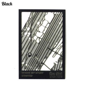 Resim Kişiselleştirilmiş Sokak Haritası - İki Katmanlı - Dikdörtgen - 30x45 cm / Krem 